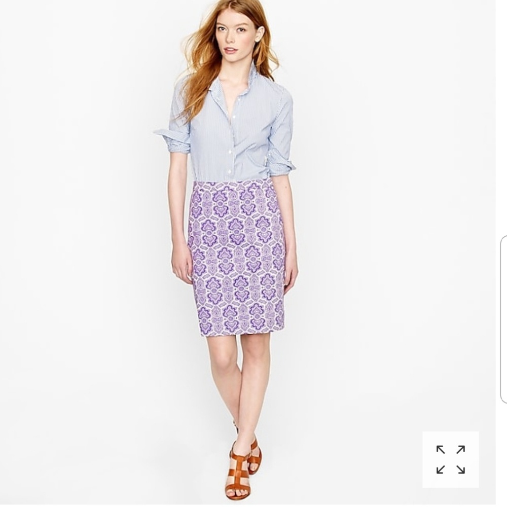 J.Crew No.2 Pencil Skirt Medallion Paisley sz 8